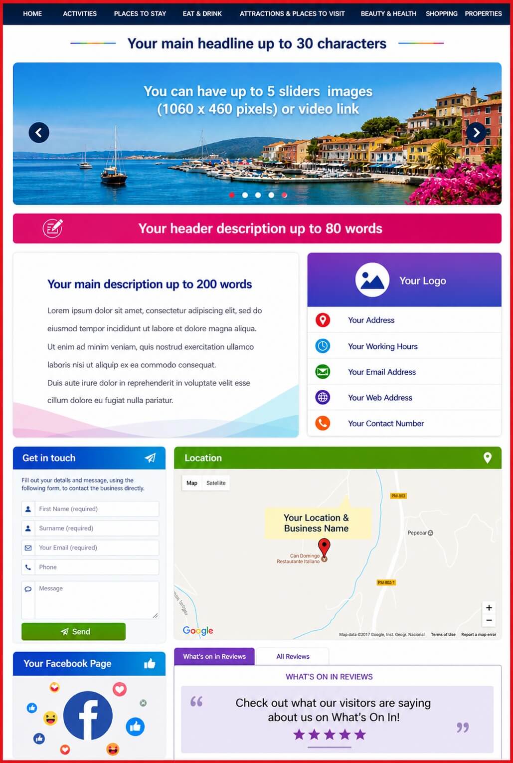 Sales Page Layout when Advertise in Inverness